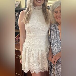 Elegant White Lace Dress